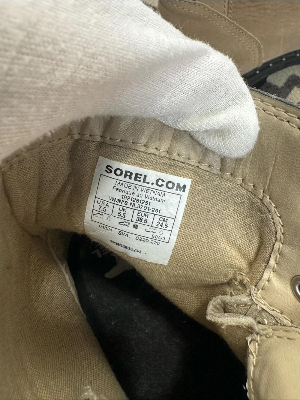 SOREL Lennox Lace Waterproof Suede Combat Moto Lug Boots Sandy Tan 7.5